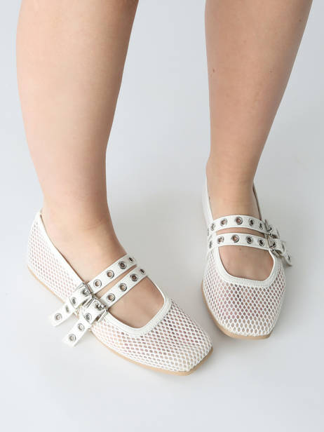 Ballerines Colors of california Blanc accessoires CPATTY07 vue secondaire 1