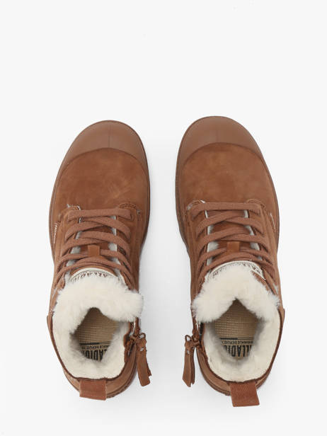 Bottines En Cuir Palladium Marron women 95982291 vue secondaire 4