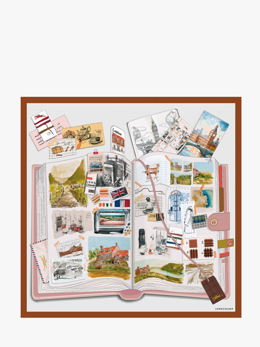 Longchamp Soie gots Etole Multicolore