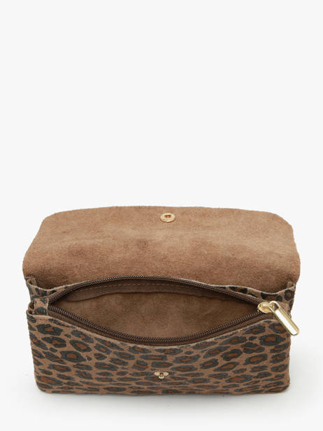 Sac Bandoulière Velvet Leopardo Milano Marron velvet leopardo VL23067 vue secondaire 3