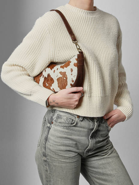 Sac Porté épaule Mucca Cuir Milano Marron mucca VM25064 vue secondaire 1