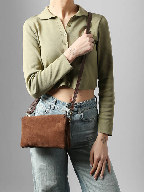 Sac Bandoulière Velvet Caviar Cuir Milano Marron velvet caviar VC24117 vue secondaire 1