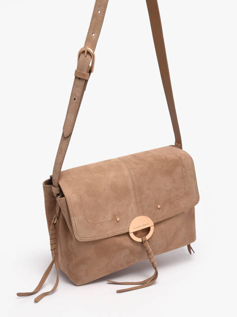 Sac Bandoulière Othilia En Cuir Suède Vanessa bruno Beige othilia 55V40813 vue secondaire 2