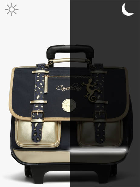 Cartable à Roulettes 2 Compartiments Cameleon Bleu vintage fantasy PBVGCR38 vue secondaire 9