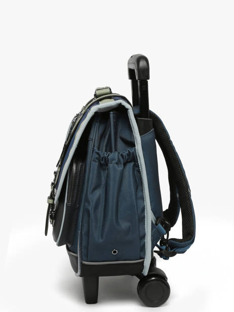 Cartable à Roulettes 2 Compartiments Cameleon Bleu vintage urban PBVBCR38 vue secondaire 2