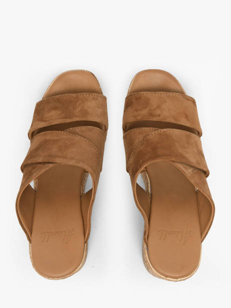 Mules Talon Compensé En Cuir Aliwell Marron women A126189 vue secondaire 3