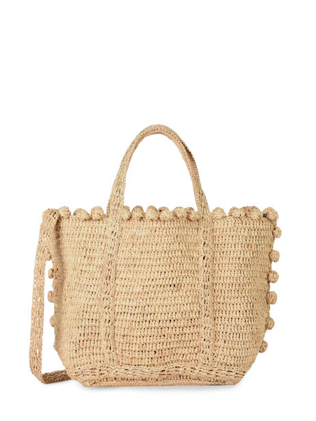Sac à Main Le Cabas Raphia Pompon Vanessa bruno Beige cabas raphia 75V40435