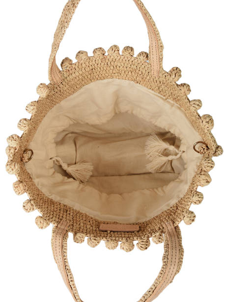 Sac à Main Le Cabas Raphia Pompon Vanessa bruno Beige cabas raphia 75V40435 vue secondaire 4